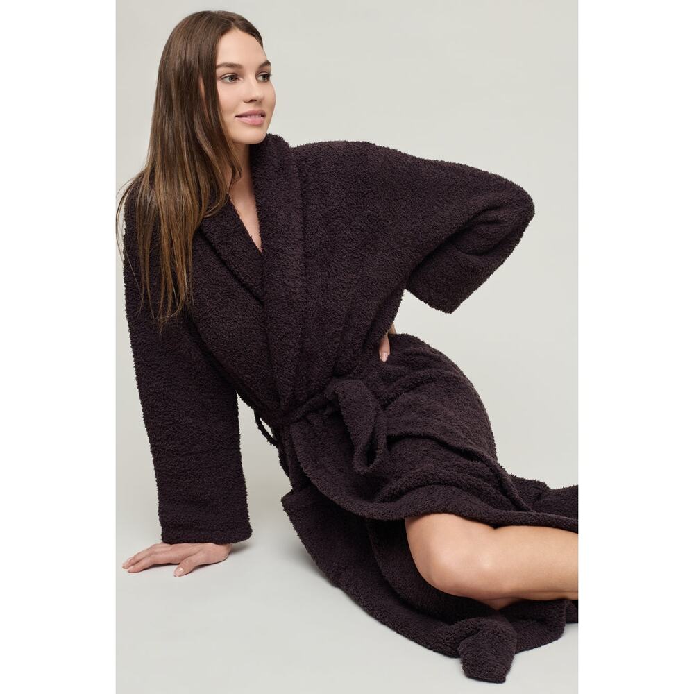Barefoot Dreams CozyChic Adult Robe in Umber Purple EUC Size 1 S/M - Picture 4 of 8